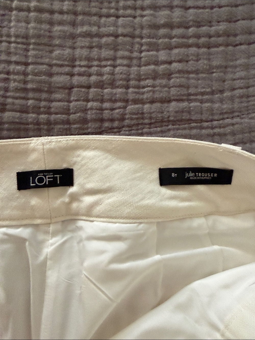 100% linen cream trousers with longer inseam - Picture 3 of 4